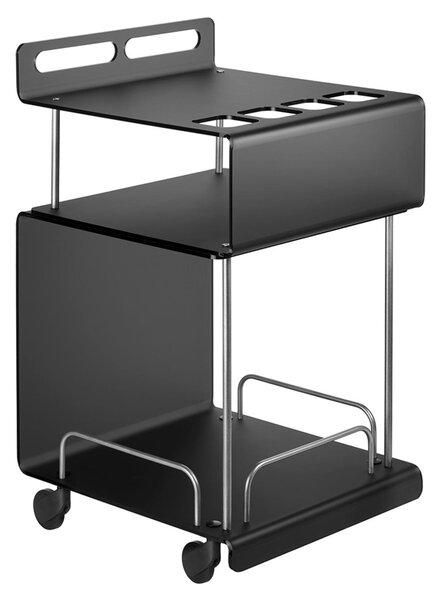 Carrello portavivande da cucina Multifunzione in Cristallo acrilico ONDINA 50x52xh90 cm con ruote piroettanti colore Fum� Grigio Satinato
