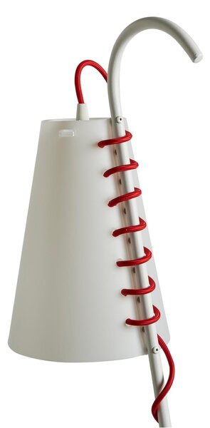 Tavolino con lampada CHIARA 53x45xh122 cm Struttura in metallo verniciato BIANCO
