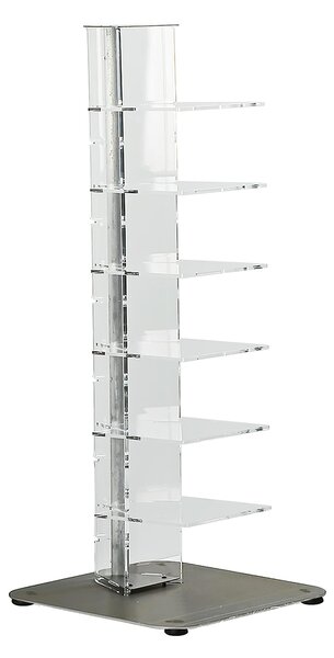 Libreria da terra in metacrilato 6 ripiani ZIA ADELE 35x35xh100 cm base e asta centrale inox retr�