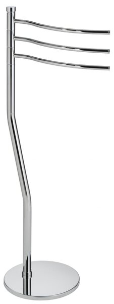 Piantana porta salviette, porta scopino - bracci girevoli a 360 gradi 31x22,5xh85 cm con 3 Bracci da 31 cm Duemila Plus in ottone cromato