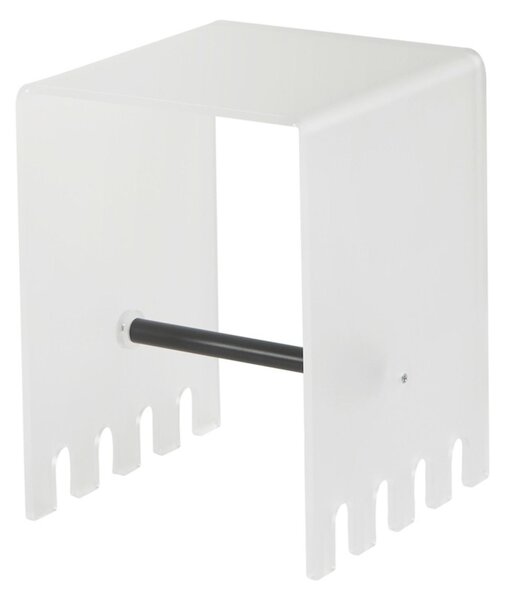 Sgabello BASSO In metacrilato Satinato h44 cm TRIONFO 33x33xh44 cm - Particolari in acciaio colore grigio