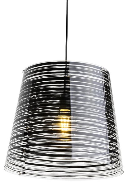 Lampadario a sospensione in policarbonato diametro 30xh27 cm PIXI piccolo diametro 30cm paralume conico in policarbonato Nero
