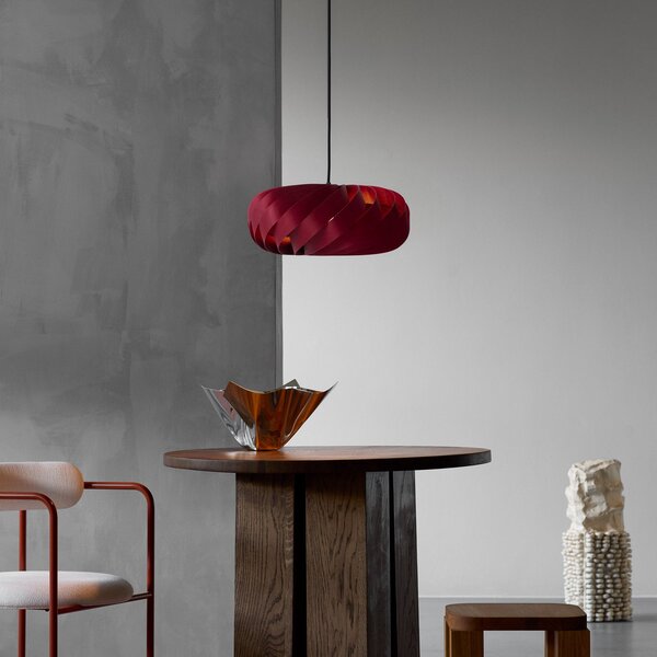 Lampada a sospensione Tom Rossau, Rosso, Soggiorno, Legno