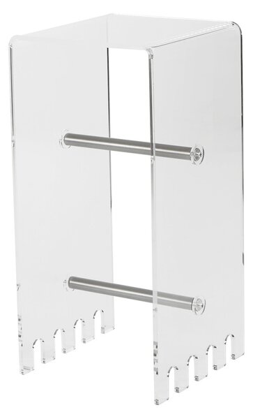 Sgabello ALTO In metacrilato trasparente TRIONFO 33x33xh68 cm - Particolari in acciaio colore inox lucido