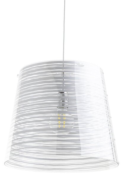 Lampadario a sospensione in policarbonato diametro 30xh27 cm PIXI piccolo diametro 30cm paralume conico in policarbonato Argento