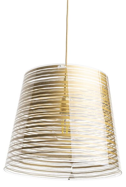 Lampadario a sospensione in policarbonato diametro 30xh27 cm PIXI piccolo diametro 30cm paralume conico in policarbonato Oro