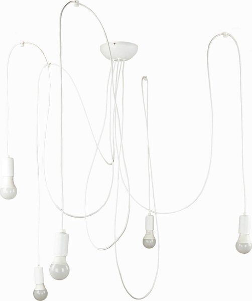 Lampada a sospensione vintage "Spider" cavo metallico bianco 5 luci lampada a sospensione soggiorno sala da pranzo tavolo da pranzo