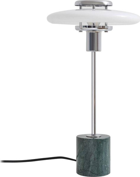 Lampada da tavolo Lindby Branford, retrò, vetro opalino bianco/verde/marmo