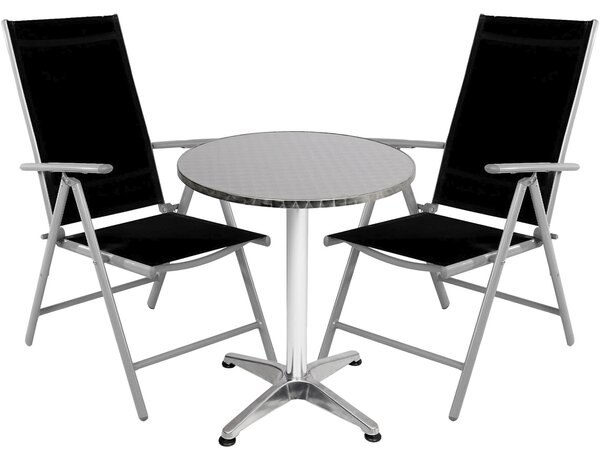 Set da bistrot, set da bistrot 3 pezzi, grigio argento / nero