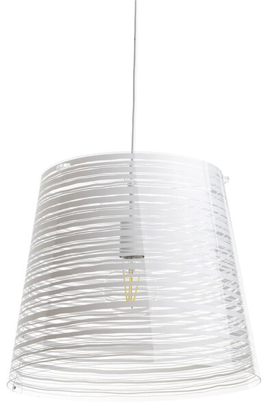 Lampadario a sospensione in policarbonato diametro 30xh27 cm PIXI piccolo diametro 30cm paralume conico in policarbonato Bianco