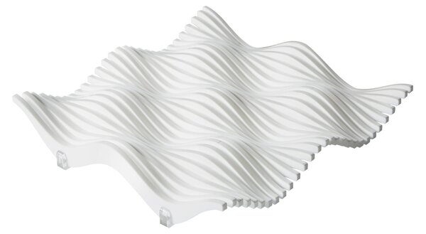 Centrotavola di forma quadrata in metacrilato 31x31xh8 cm colore bianco