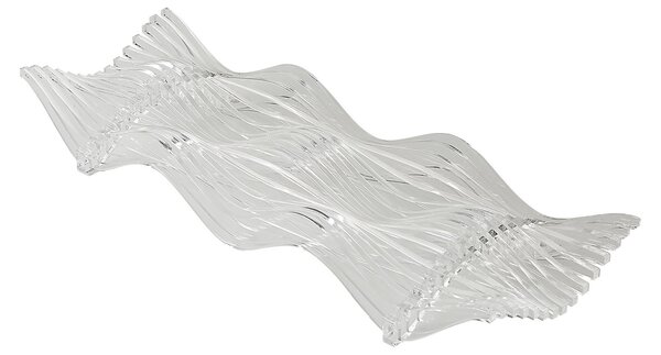 Centrotavola di forma rettangolare in metacrilato 45x15xh6 cm colore trasparente