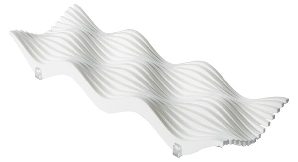 Centrotavola di forma rettangolare in metacrilato 45x15xh6 cm colore bianco