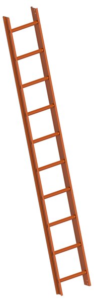 Layher 1051 Scala da tetto color rame, 10 pioli