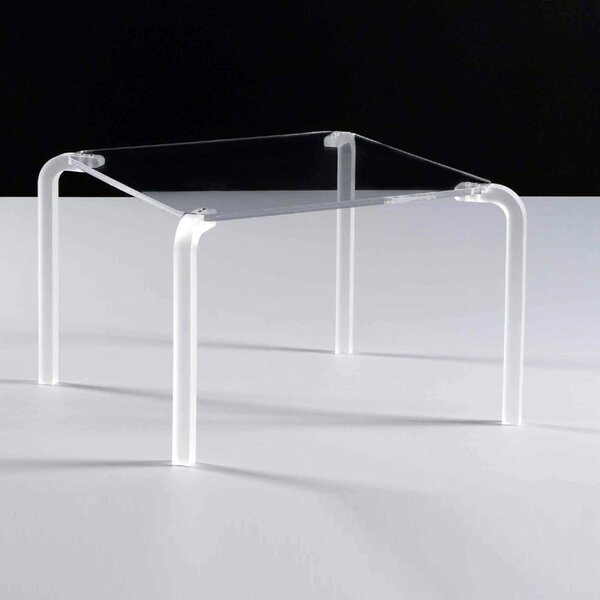 Tavolino quadrato basso 46x46xh33 cm FINNY 4 - in metacrilato trasparente Portata max: 15 kg