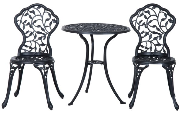 Set da esterno Outsunny, composto da tavolo da bistrot e 2 sedie, ideale per balconi