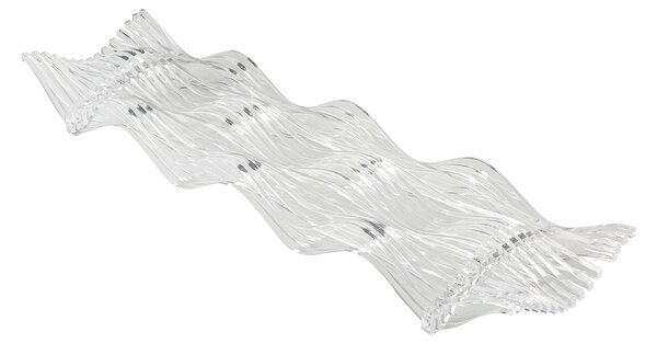 Centrotavola di forma rettangolare in metacrilato 60x15xh6 cm colore trasparente