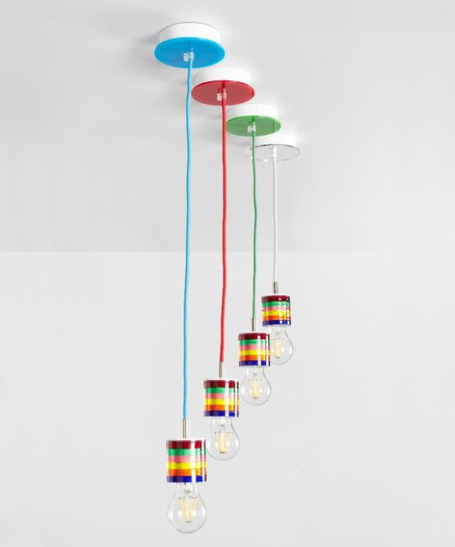 Lampada a Sospensione in Metacrilato CARIOCA �6xh9,5 cm Rosso Trasp