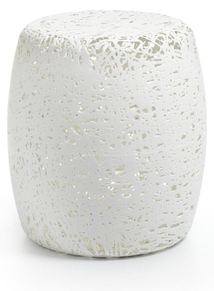 Pouf sgabello in Materiale Plastico termofuso 47xh50cm SATORI Bianco Satinato
