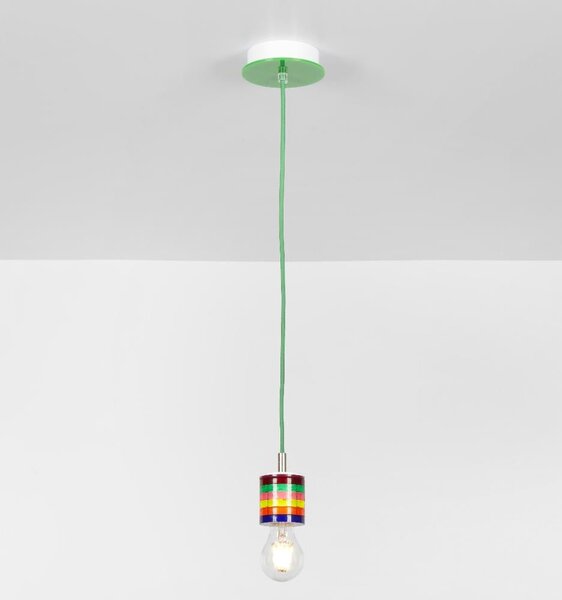 Lampada a Sospensione in Metacrilato CARIOCA �6xh9,5 cm Verde Trasparente