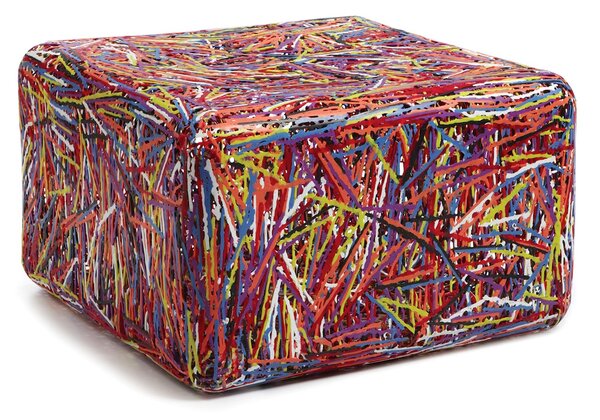 Pouf ZOE in materiale plastico termofuso 69x69xh42 cm Multicolor