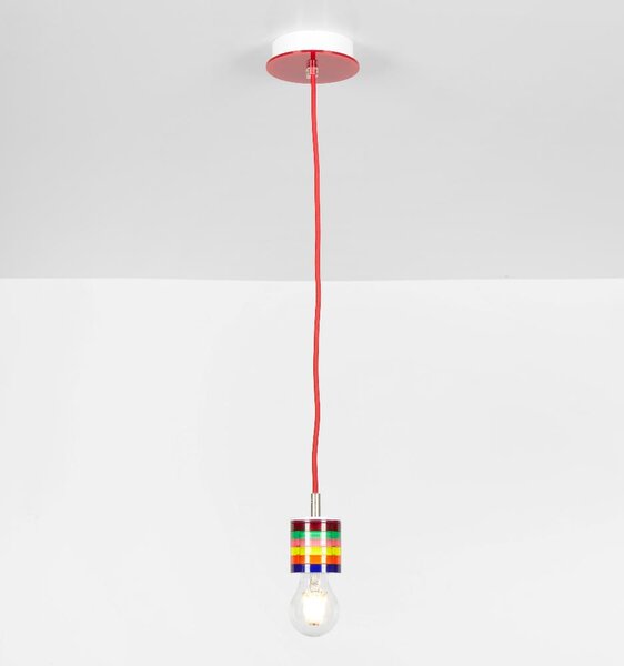 Lampada a Sospensione in Metacrilato CARIOCA �6xh9,5 cm Rosso Trasp