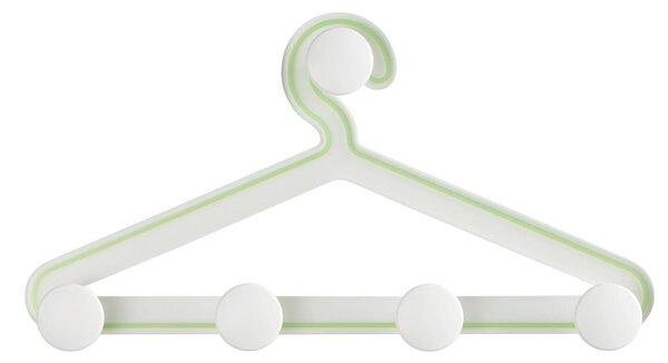 Appendiabiti da Parete in metacrilato satinato PIO 49x4xh27 cm pomelli in ABS bianchi