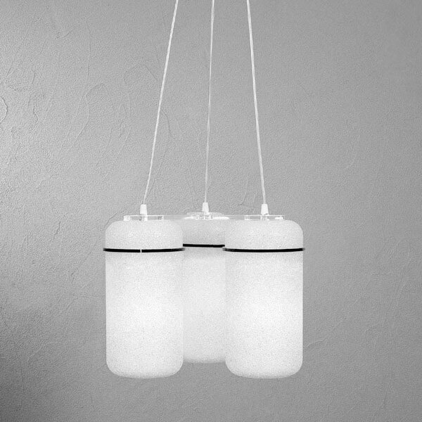 Lampadario 3 lampade BLOOM 39x39x34cm particolari in Nero