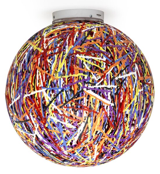 Plafoniera da soffitto RELOAD Polypropylene derivante da processo di riciclo Dimensioni �48 Bianco materiale plastico termofuso riciclato multicolor