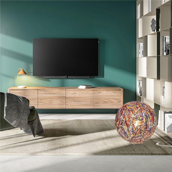 Lampada da terra in Polypropylene realizzata con materiali di riciclo RELOAD � 48xh 52 cm in materiale plastico termofuso riciclato Multicolor