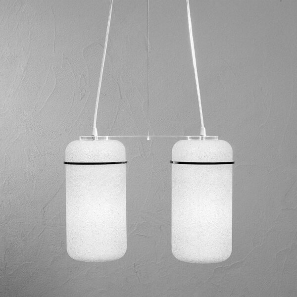 Lampadario a sospensione 2 lampade BLOOM 44x16x34cm colore particolari Nero