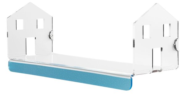 Mensola in metacrilato L60xP24xh24cm Homecolore trasparente profilo celeste