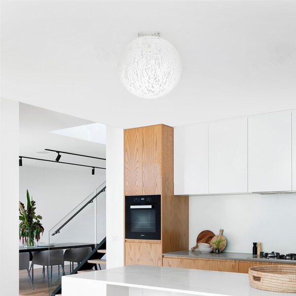 Plafoniera da soffitto RELOAD Polypropylene derivante da processo di riciclo Dimensioni �48 Bianco materiale plastico termofuso riciclato bianco