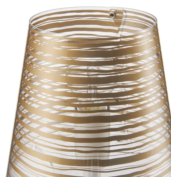 Lampada da tavolo Abatjour con Paralume in policarbonato PIXI diametro 16x16x h28 cm con paralume in policarbonato stampato Oro