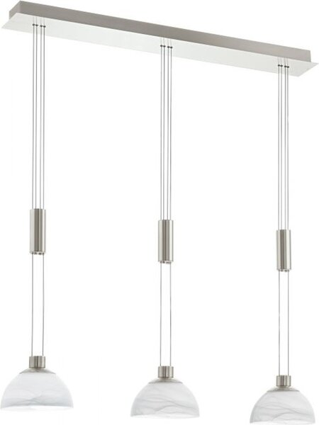 Eglo 93468 Montefio LED lampada a sospensione a 3 luci in nichel bianco opaco
