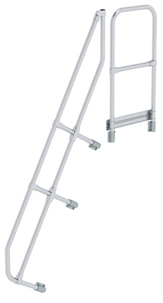 Scala con piattaforma a 60° secondo corrimano per 7 gradini inclinazione 60°
