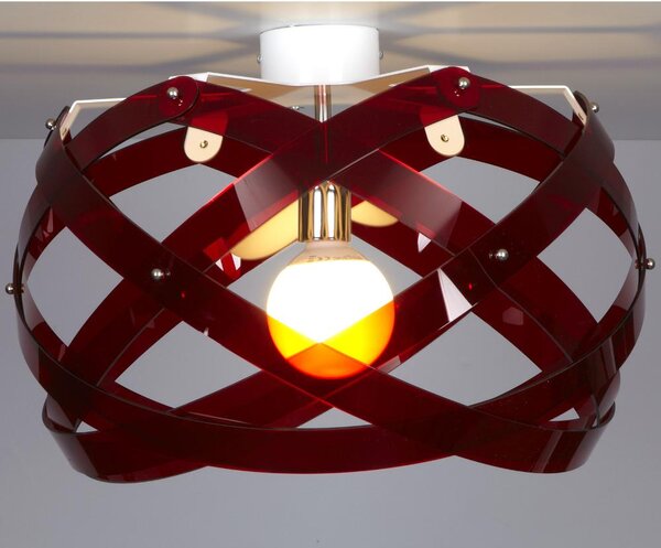 Lampada da soffitto Nuclea Medio �53xh30 cm - peso 3,7 kg colore Rosso Trasparente