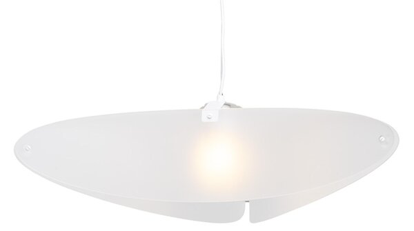 Lampada a Sospensione BELLATRIX realizzata con 3 sottili pannelli di cristallo acrilico diametro 90xh 26 cm in metacrilato colore bianco satinato
