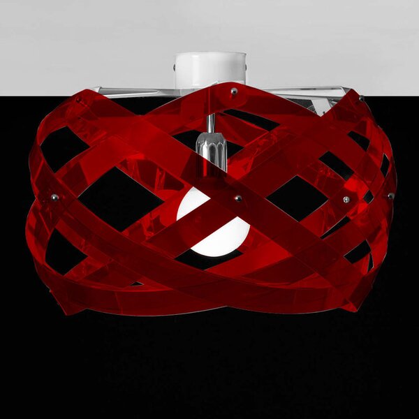 Lampada da soffitto Nuclea piccolo �40xh24cm - peso 2,3 kg Rosso Trasparente