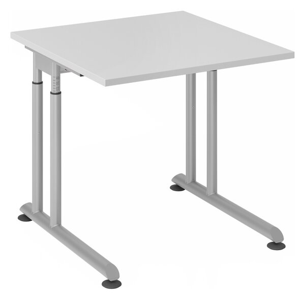 HAMMERBACHER ZS08 höhenverstellbarer Schreibtisch grau quadratisch