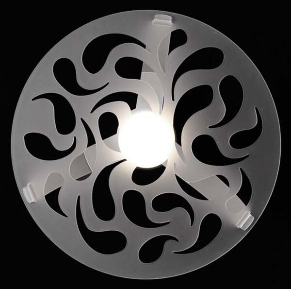 Plafoniera Morgana diametro 48xh26 cm in metacrilato sagoma circolare decoro geometrico 1xE27 Max 25W