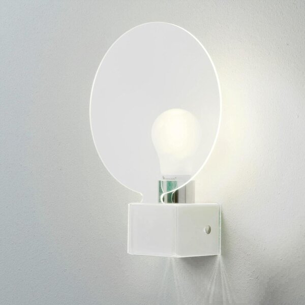 Applique da muro Perla 30x8xh27 cm supporto in metallo paralume in metacrilato 1xE27 max 30W Bianco Satinato