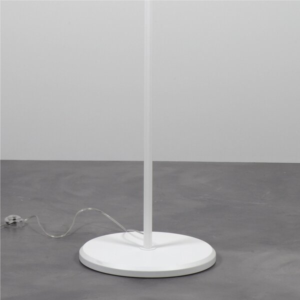 Lampada da Terra diametro 53xh187 cm con paralume in metacrilato Nuclea Bianco satinato