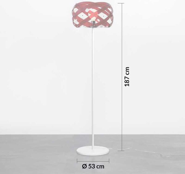 Lampada da Terra diametro 53xh157 cm con paralume in metacrilato Nuclea colore rosso