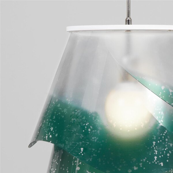 Lampada a sospensione a tre lampade ROSA PENDEL 3 - 18xh23cm con borchia applicabile a soffitto colore verde