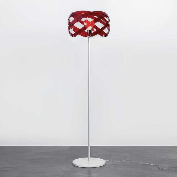 Lampada da Terra diametro 53xh157 cm con paralume in metacrilato Nuclea colore rosso
