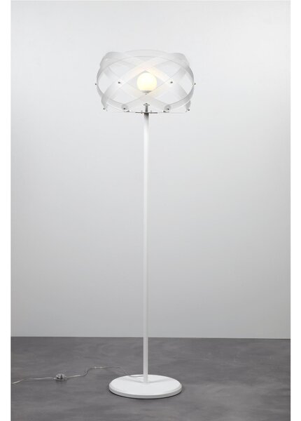 Lampada da Terra diametro 53xh187 cm con paralume in metacrilato Nuclea Bianco satinato