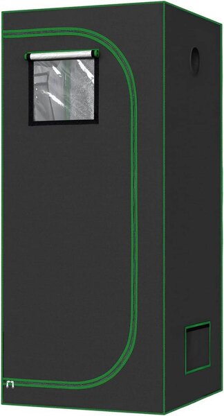 Serra da interno WOLTU, in tessuto Oxford, materiale altamente riflettente, nera: 80x80x180 cm Dimensioni: 80x80x180 cm