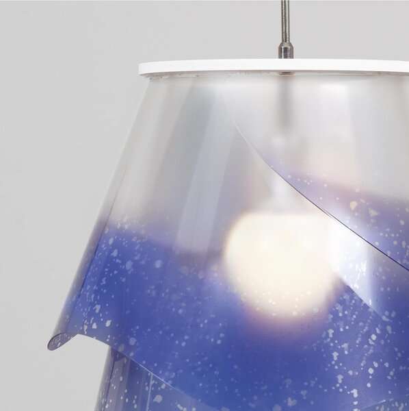 Lampada a sospensione a tre lampade ROSA PENDEL 3 - 18xh23cm con borchia applicabile a soffitto colore viola