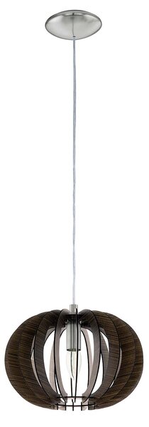 Lampadario Industrial Stellato 1 1 Luce E27 Acciaio Legno Marrone D30